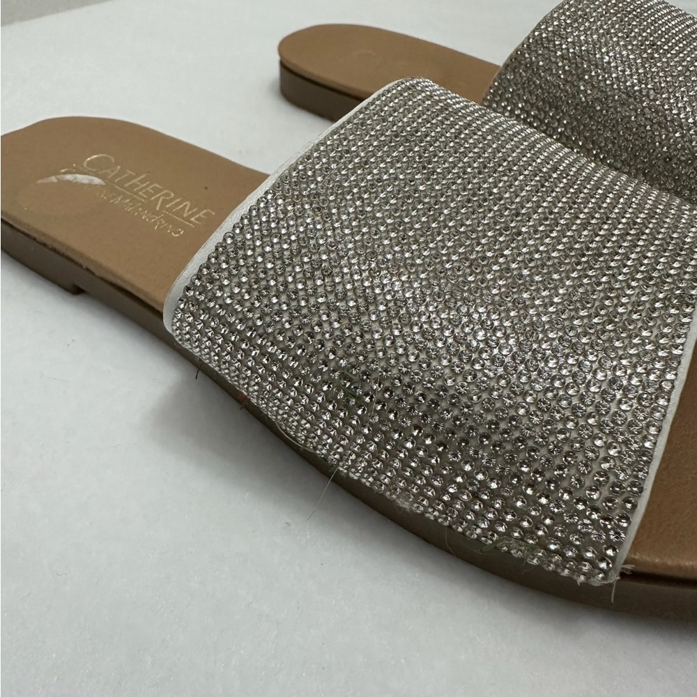Catherine Malandrino Sparkly Bling Faux Crystal Slides Sandals Size 8 - Picture 4 of 6